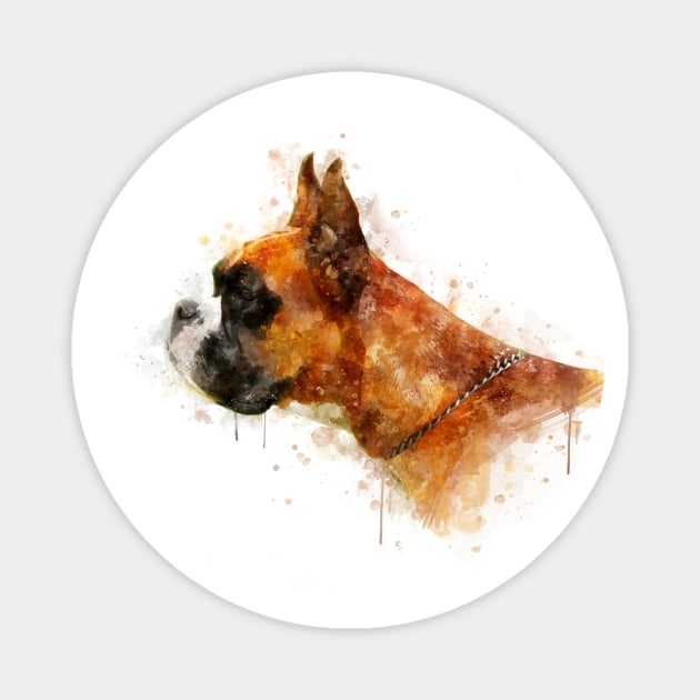 Boxer dog watercolor Magnet by PetsArt